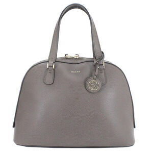 GUCCI handbag brown leather GG charm